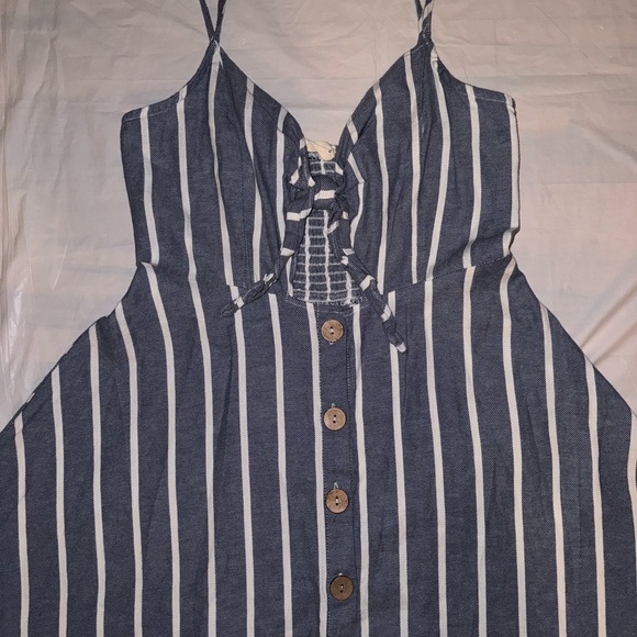 Striped Blue and White Button-Down Dress - Picture 6 of 8